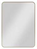 24" W x 1" D x 30" H Metal frame Rounded Rectangle Metal Frame Mirror