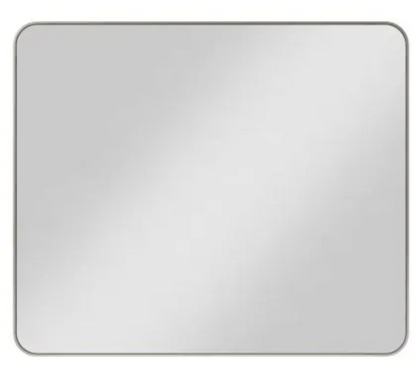 33" W x 1" D x 28" H Metal frame Rounded Rectangle Metal Frame Mirror