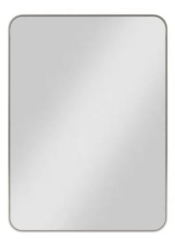 22" W x 1" D x 30" H Metal frame Rounded Rectangle Metal Frame Mirror - 4 FINISHES
