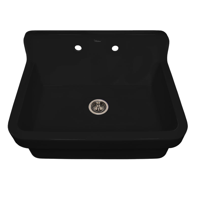 Whitehaus Old Fashioned Country Fireclay Utility Sink with High Backsplash