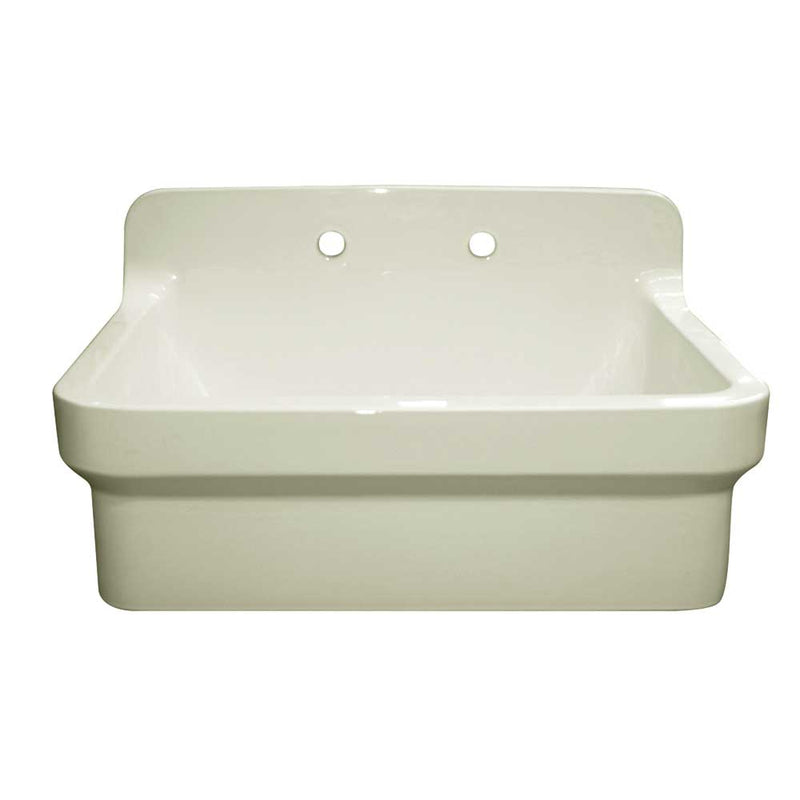 Whitehaus Old Fashioned Country Fireclay Utility Sink with High Backsplash