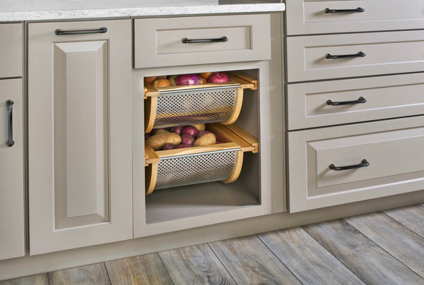 REV A SHELF Wood/Stainless-Steel Produce Pullout Baskets