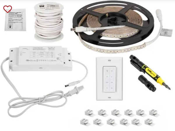 Hardware Resources Task Lighting LED Kit. 16 Ft.. 300 Lumens/Ft.. 12-volt Standard Output Wired Controller Tape Light Kit 1 Zone 1 Area, Tunable-White, 2700K–5000K
