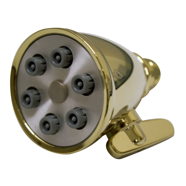 Whitehaus Showerhaus Small Round Showerhead with 6 Spray Jets - Solid Brass Construction with Adjustable Ball Joint