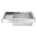 Whitehaus Pearlhaus Brushed Stainless Steel Single Bowl Drop in Utility Sink with Drainboard