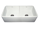 Whitehaus Farmhaus Fireclay Duet Series Reversible Sink with Smooth Front Apron
