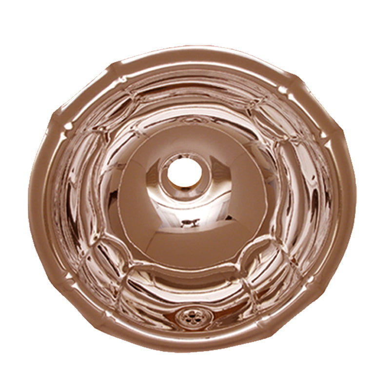 Whitehaus Decorative Round Fluted Design Drop-in Basin with Overflow and a 1 1/4" Center Drain