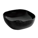 Whitehaus Isabella Plus Collection Square Above Mount Basin with an Embossed Exterior, Smooth Interior, and Center Drain