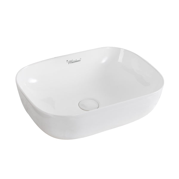 Whitehaus Isabella Plus Collection Rectangular Above Mount Basin with Center Drain