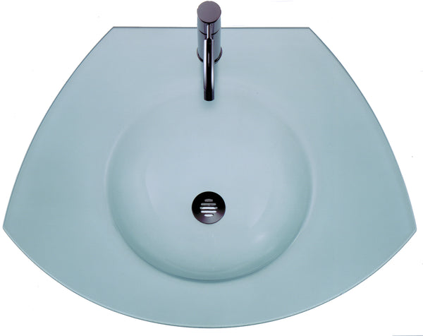 Whitehaus New Generation Ecoloom Trapezoidal Glass Counter Top with Integrated Round Basin