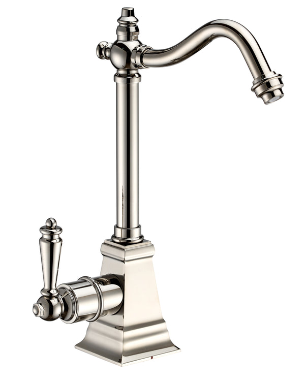 Whitehaus Point of Use Instant Hot Water Faucet with Traditional Spout and Self Closing Handle