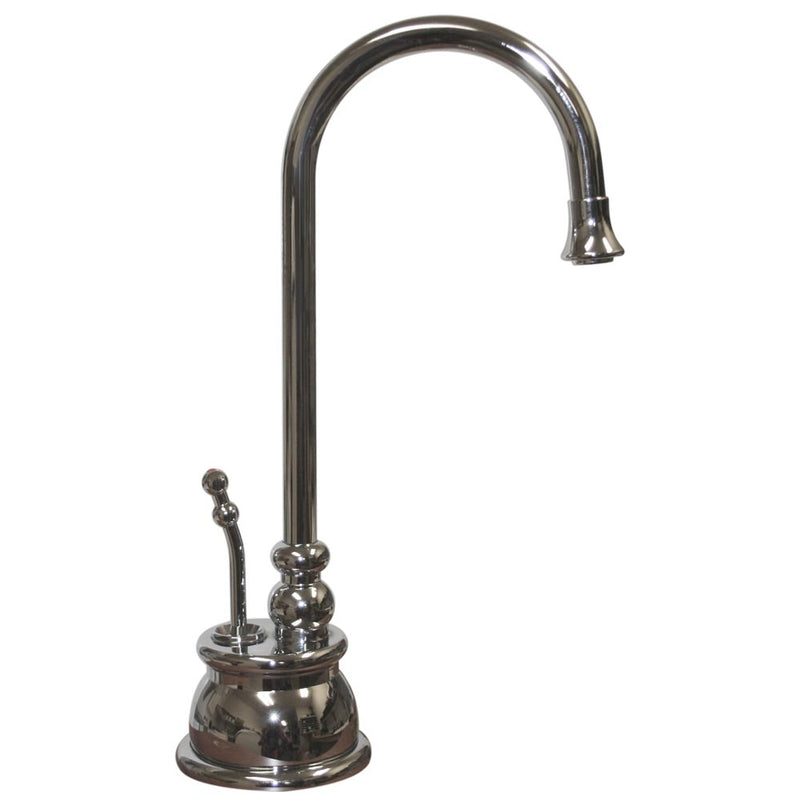 Whitehaus Point of Use Instant Hot Water Faucet with Gooseneck Spout and Self Closing Handle