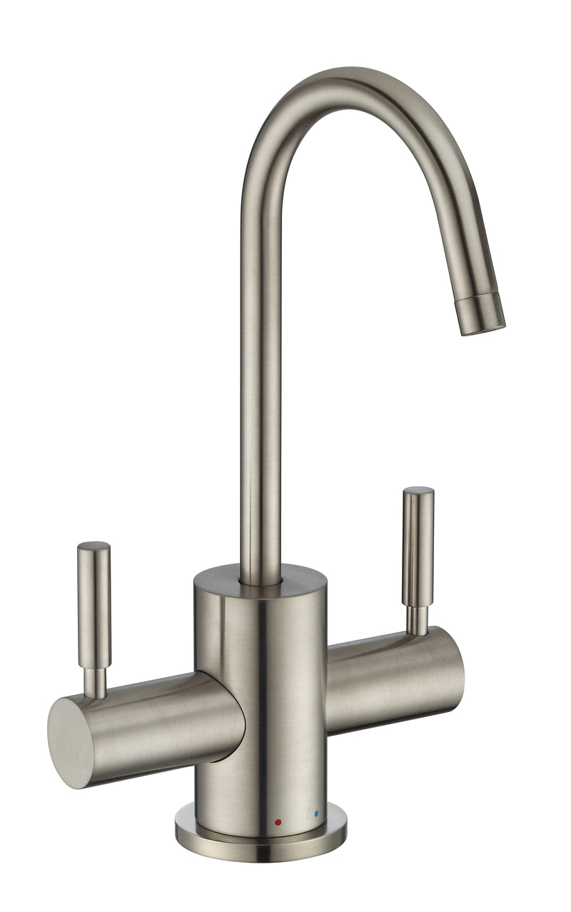 Whitehaus Point of Use Instant Hot/Cold Water Drinking Faucet with Gooseneck Swivel Spout