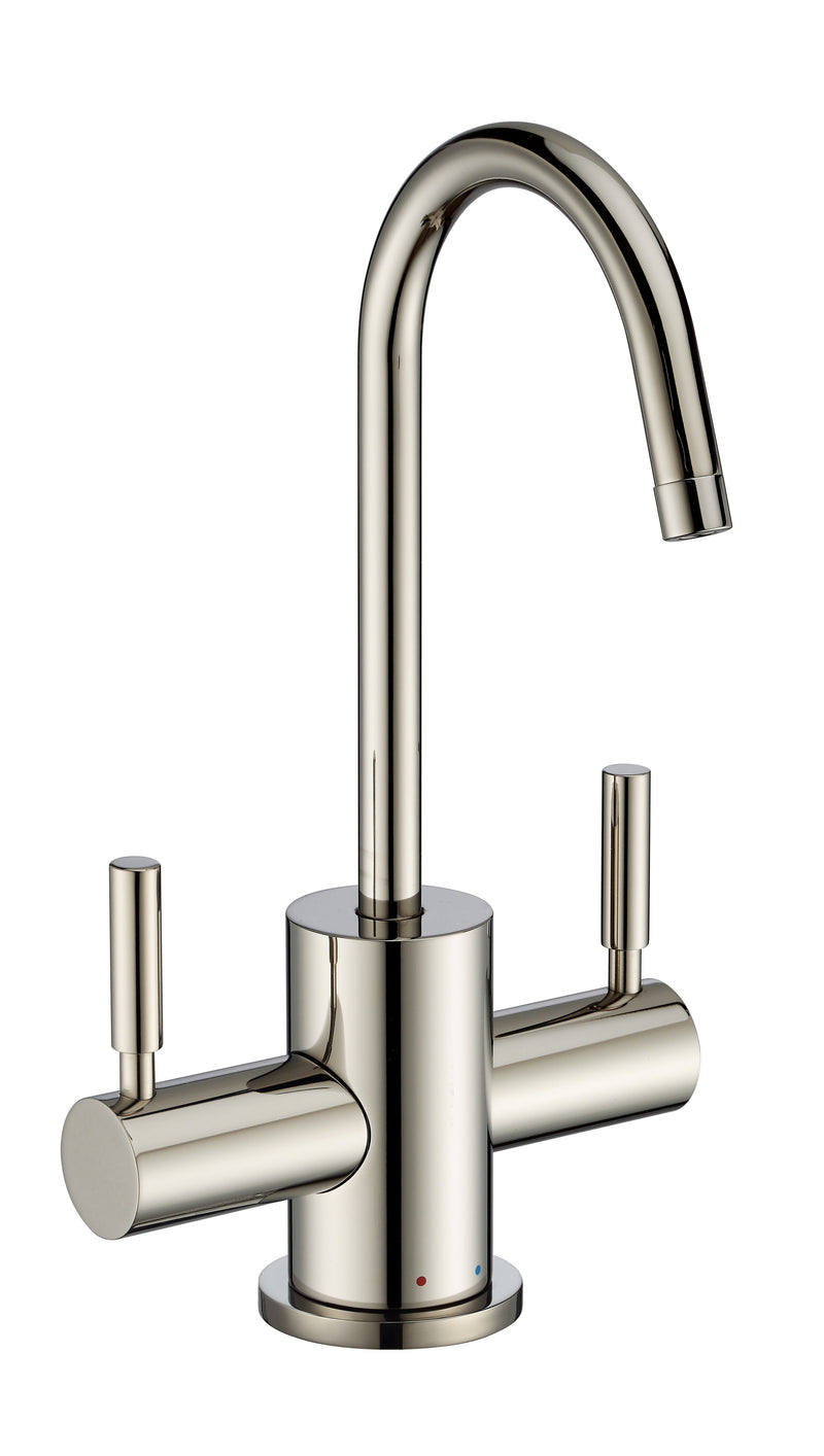 Whitehaus Point of Use Instant Hot/Cold Water Drinking Faucet with Gooseneck Swivel Spout