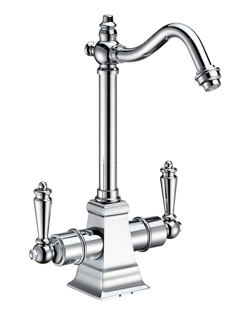 Whitehaus Point of Use Instant Hot/Cold Water Drinking Faucet with Traditional Swivel Spout