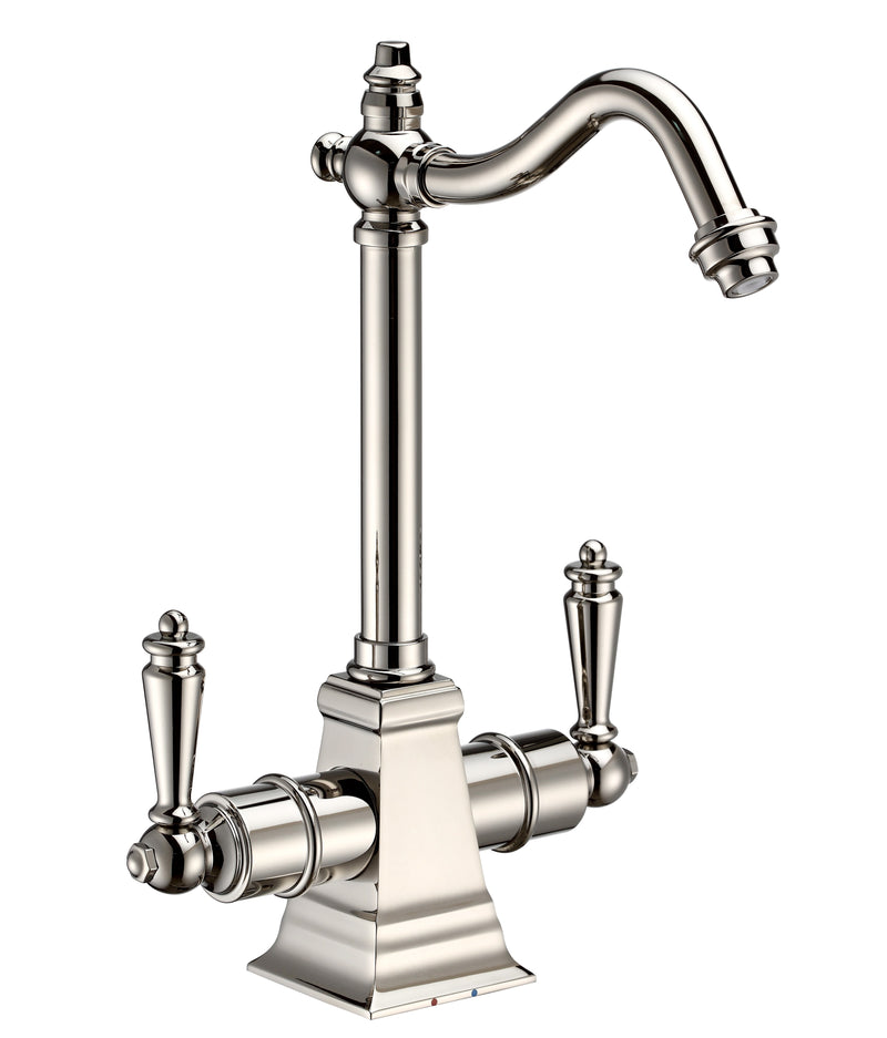 Whitehaus Point of Use Instant Hot/Cold Water Drinking Faucet with Traditional Swivel Spout