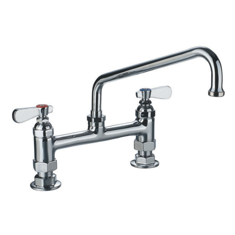 Whitehaus Heavy Duty Utility Bridge Faucet with an Extended Swivel Spout and Lever Handles