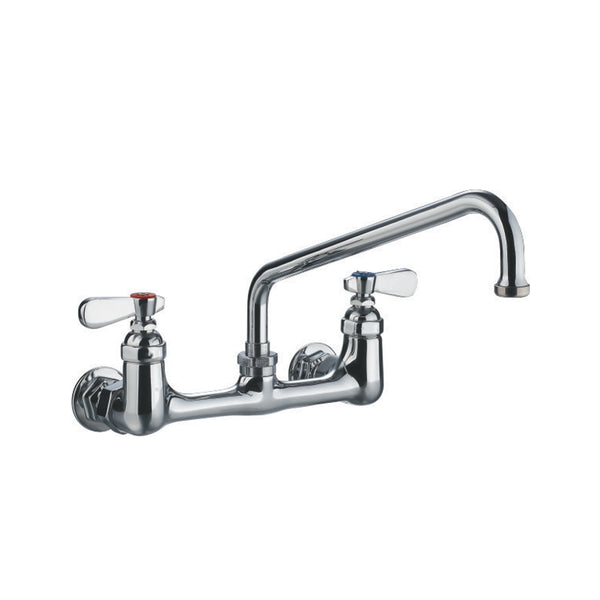 Whitehaus Heavy Duty Wall Mount Utility Faucet with an Extended Swivel Spout and Lever Handles