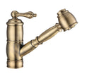 Whitehaus Vintage III Plus single hole, single lever faucet with a pull-out spray head