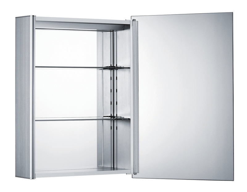 Whitehaus Medicinehaus Single Mirrored Door Surface Mount Anodized Aluminum Medicine Cabinet