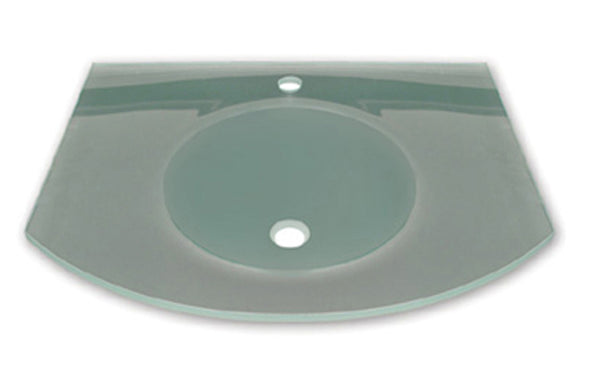 Whitehaus New Generation Arched 1/2" Matte Glass Counter Top with Integrated Round Basin