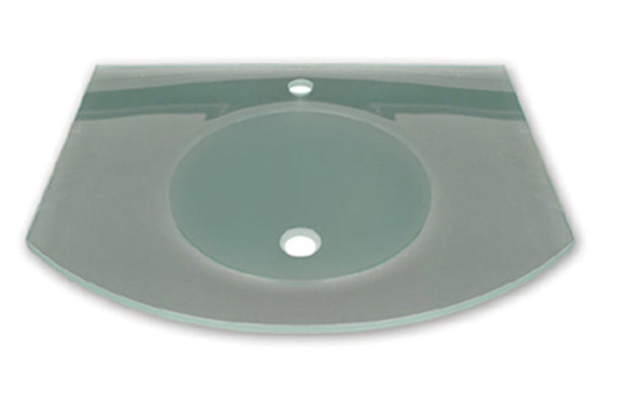 Whitehaus New Generation Arched 1/2" Matte Glass Counter Top with Integrated Round Basin