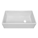 Whitehaus Whitehaus Collection 33" Reversible Single Bowl Fireclay Sink Set with a Smooth Front Apron, Walnut Wood Cutting Board and Stainless Steel Grid