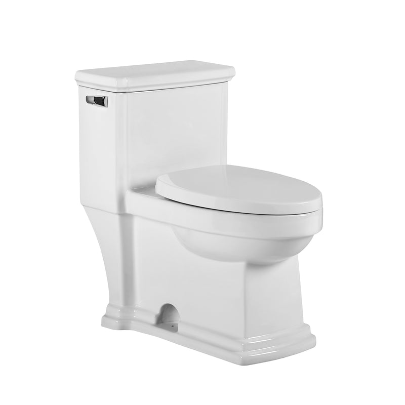 Whitehaus Magic Flush Eco-Friendly One Piece Single Flush Toilet with  Elongated Bowl, and a 1.28 GPF capacity