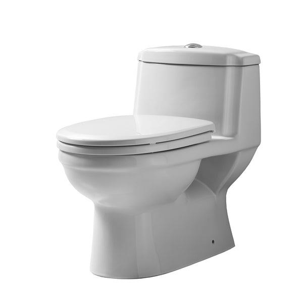 Whitehaus Magic Flush Eco-Friendly One Piece Toilet with a Siphonic Action Dual Flush System,  Elongated Bowl, 1.6/1.1 GPF and WaterSense Certified