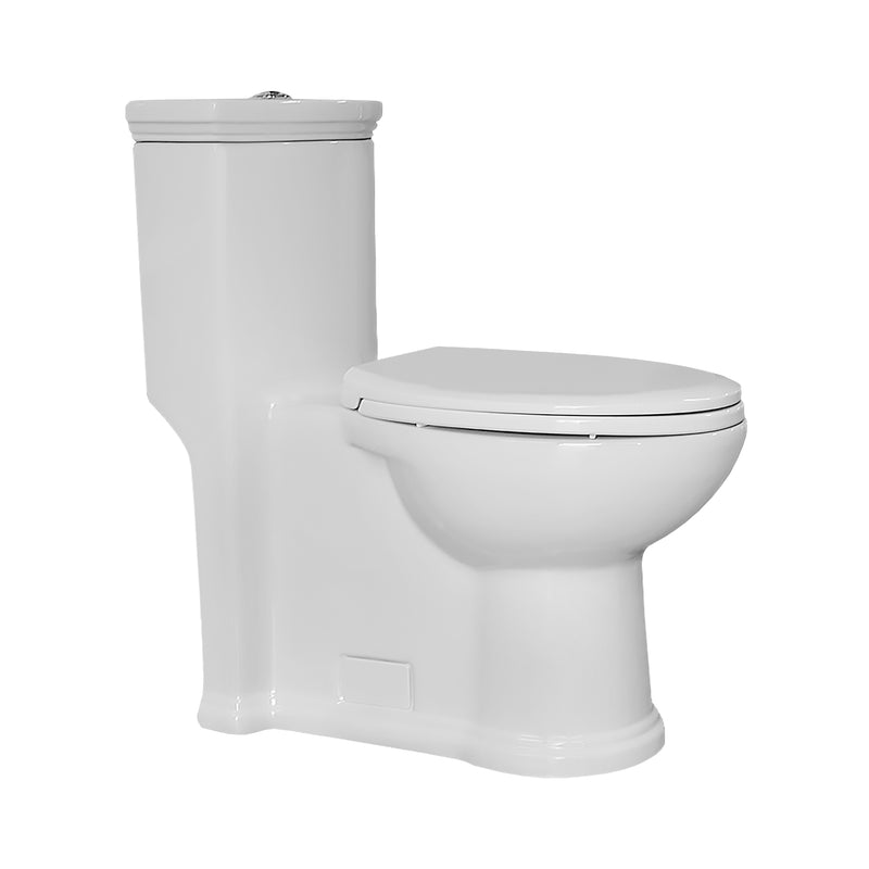 Whitehaus Magic Flush Eco-Friendly One Piece Toilet with a Siphonic Action Dual Flush System,  Elongated Bowl, 1.3/0.9 GPF and WaterSense Certified