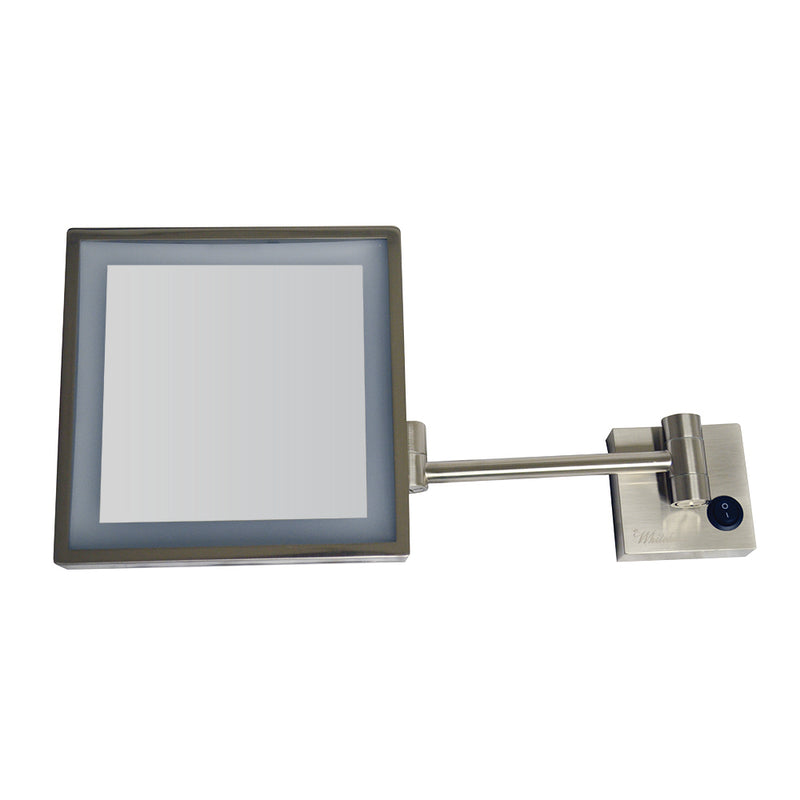 Whitehaus Square Wall Mount Led 5X Magnified Mirror