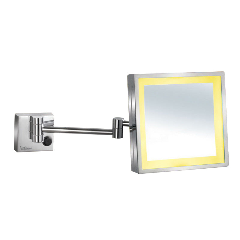 Whitehaus Square Wall Mount Led 5X Magnified Mirror