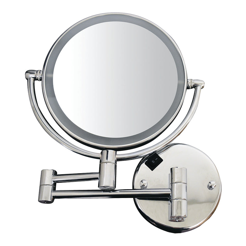 Whitehaus Round Wall Mount Dual Led 7X Magnified Mirror