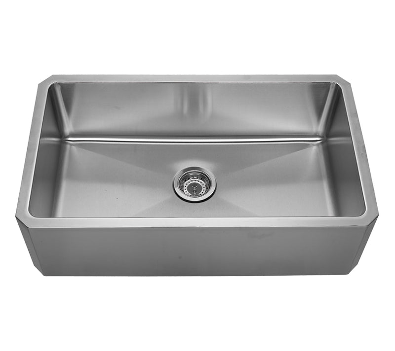 Whitehaus Noah's Collection Brushed Stainless Steel Single Bowl Front Apron Undermount Sink