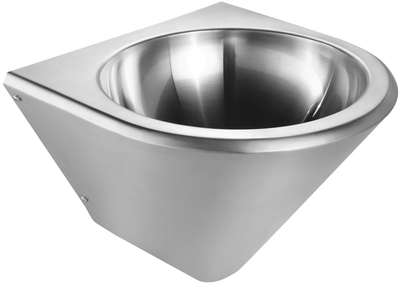 Whitehaus Noah's Collection Brushed Stainless Steel Commercial Single Bowl Wall Mount Wash Basin