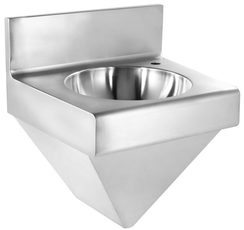 Whitehaus Noah's Collection Brushed Stainless Steel Commercial Single Bowl Wall Mount Wash Basin