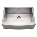 Whitehaus Noah's Collection Brushed Stainless Steel Commercial Single Bowl Sink with an Arched Front Apron