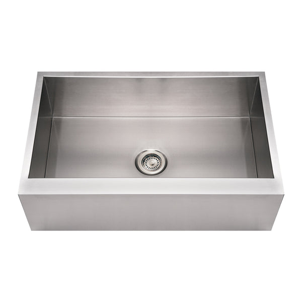 Whitehaus Noah's Collection Brushed Stainless Steel Commercial Single Bowl Front Apron Sink