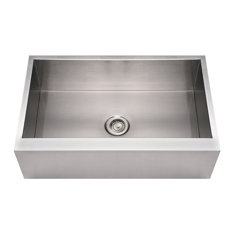 Whitehaus Noah's Collection Brushed Stainless Steel Commercial Single Bowl Front Apron Sink