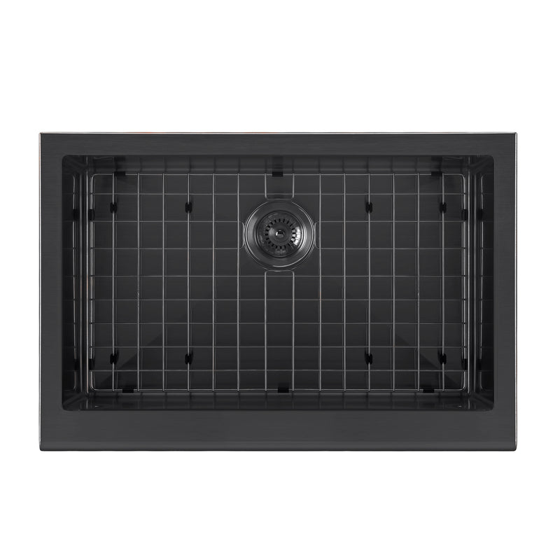 Whitehaus Noah Plus 16 gauge Single Bowl Undermount Sink Set with a seamless customized front Apron