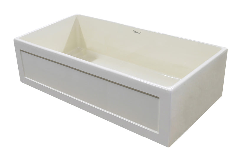 Whitehaus Fireclay 33" Large Reversible Sink with Concave Front Apron on One Side and a Plain Front Apron on the Other