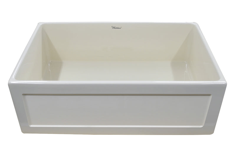 Whitehaus Fireclay 33" Large Reversible Sink with Concave Front Apron on One Side and a Plain Front Apron on the Other