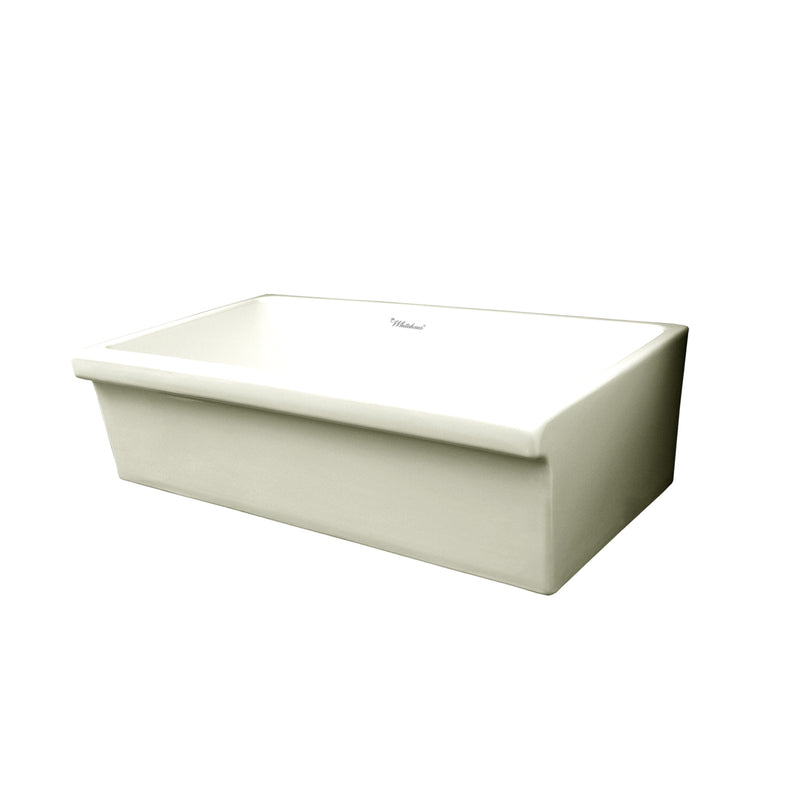 Whitehaus Farmhaus Fireclay Quatro Alcove Large Reversible Sink with Decorative 2 ½" Lip on One Side and 2" Lip on the Opposite Side