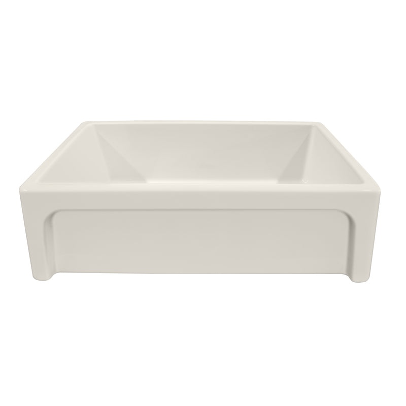 Whitehaus Shakerhaus 33" Reversible Kitchen Fireclay Sink with Shaker Design Front Apron on one Side and an Elegant Beveled Front Apron on the Opposite Side