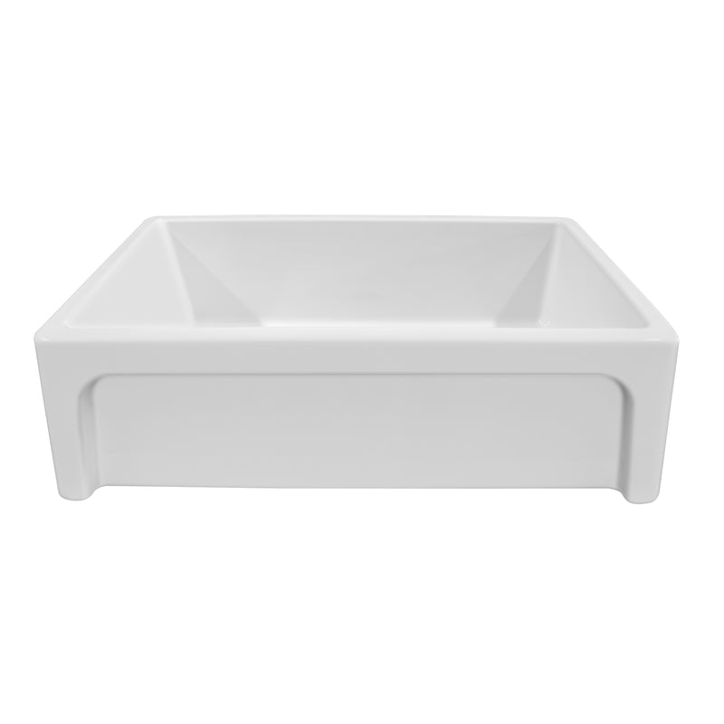 Whitehaus Shakerhaus 33" Reversible Kitchen Fireclay Sink with Shaker Design Front Apron on one Side and an Elegant Beveled Front Apron on the Opposite Side