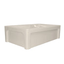 Whitehaus Glencove Fireclay 42" Large Double Bowl  Reversible Sink with an Elegant Beveled Front Apron on One Side and a Decorative Lip on the Opposite Side