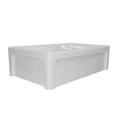 Whitehaus Glencove Fireclay 42" Large Double Bowl  Reversible Sink with an Elegant Beveled Front Apron on One Side and a Decorative Lip on the Opposite Side