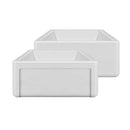 Whitehaus Whitehaus Collection 24" Reversible Single Bowl Fireclay Kitchen Sink with Grid: Three Edge Frame, Plain Front Apron