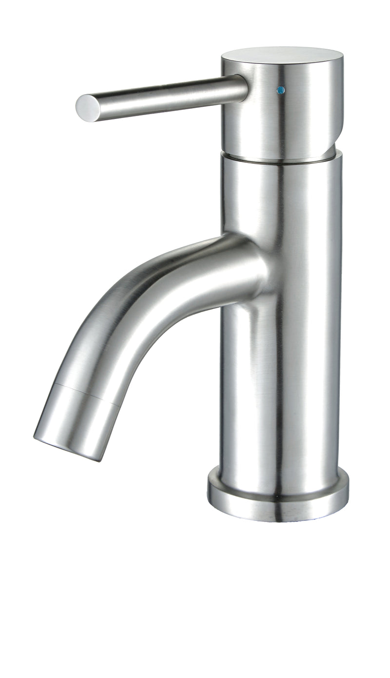 Whitehaus Waterhaus Solid Stainless Steel, Single Hole, Single Lever Lavatory Faucet with Matching Pop-up Waste