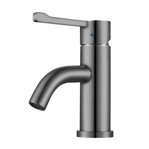 Whitehaus Waterhaus Solid Stainless Steel, single hole, extended single lever lavatory faucet